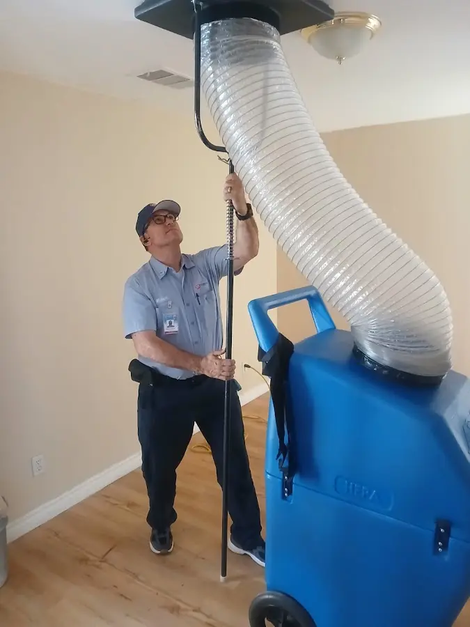 HVAC Installation technician using HEPA equipment in Mount Carmel